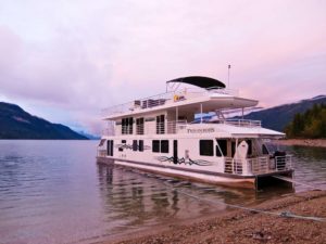 Twin Anchors Houseboat at sunset