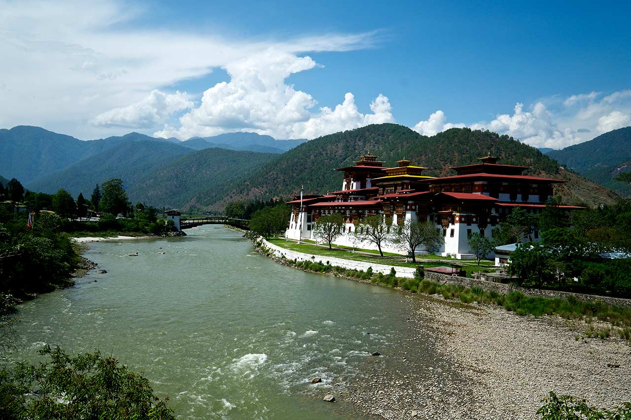 Punakha Dzong, Also Known As Palace Of Great Happiness