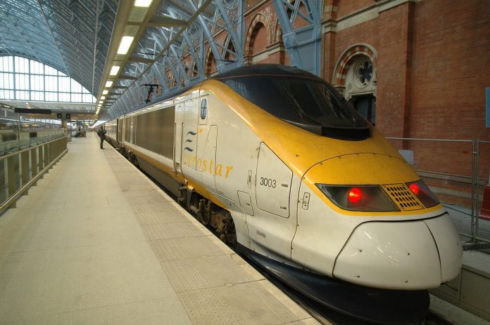 eurostar train in kings cross station london eurostar train in kings cross station london