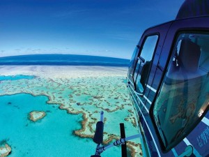 Great Australian beach holiday activities - helicopter tour over the Heart Reef