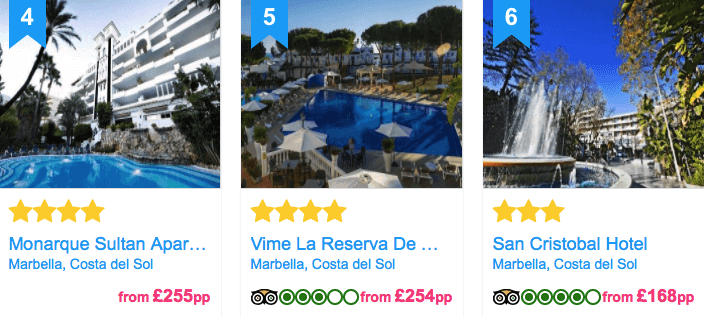 loveholidays top Marbella hotels 4-6