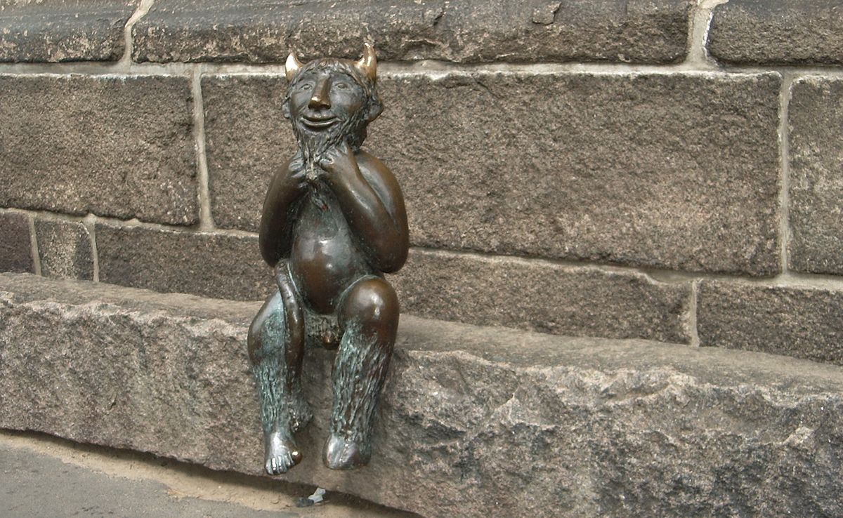 The Devil that sits at the rear of St Mary's Church Lubeck
