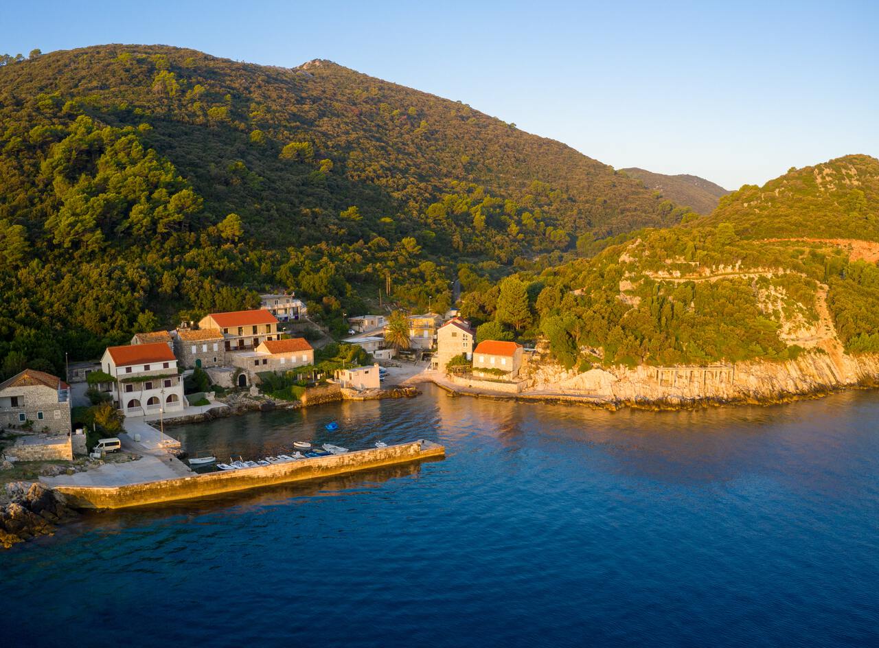 The northwestern part of Mljet Island popular for its saltwater lakes