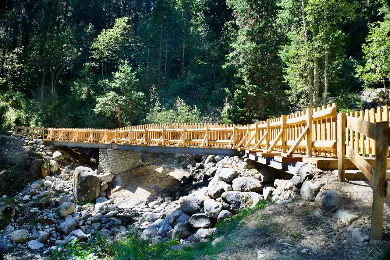 A Bridge on the Giro di Campiglio for Walkers and Cyclists in Madonna di Campiglio