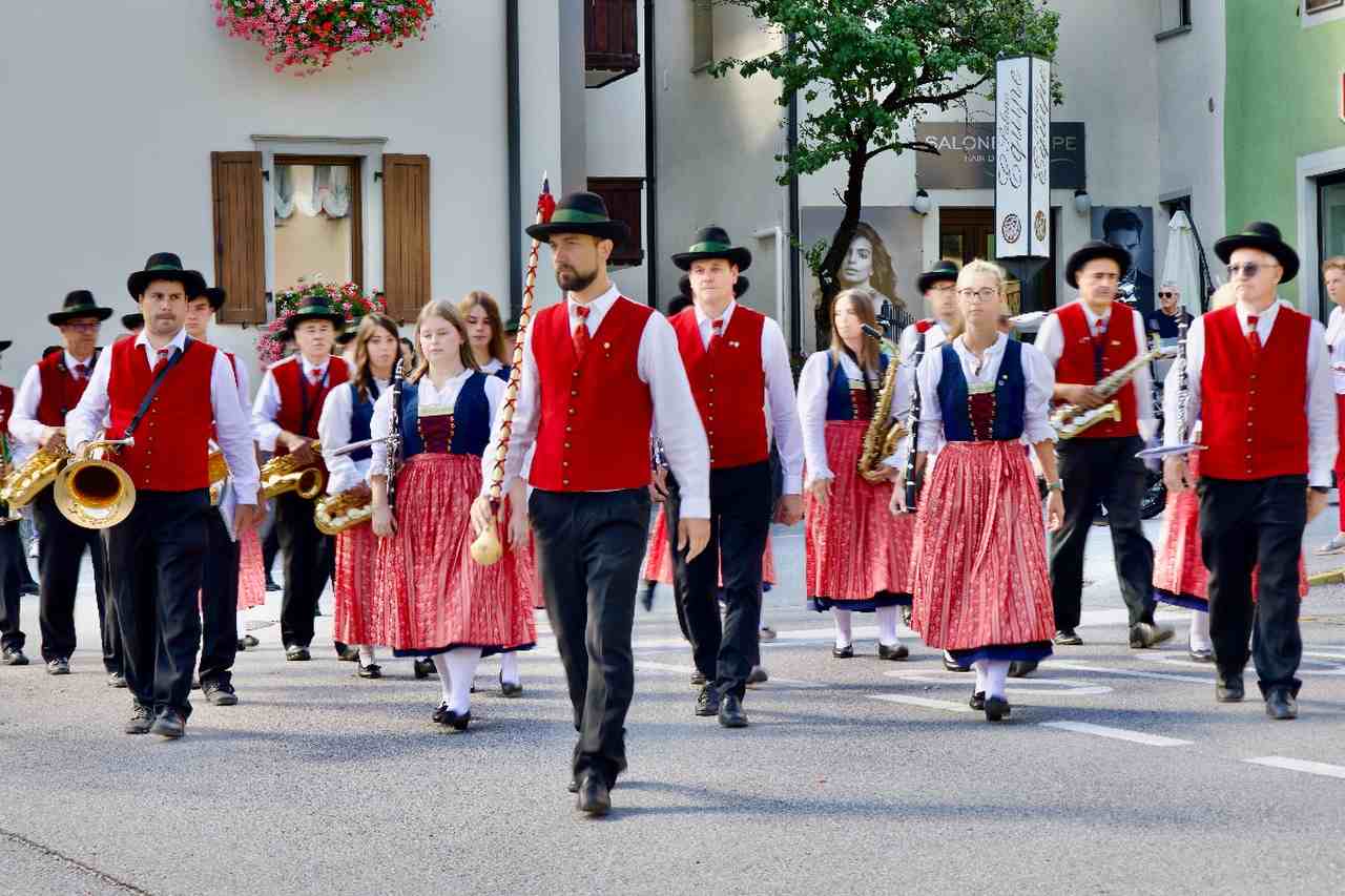 A Local Band Parading through Pinzolo