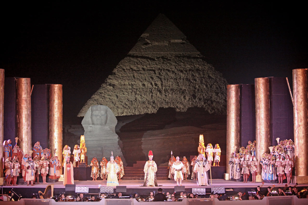 Opera Aida against the Pyramids - scene: large