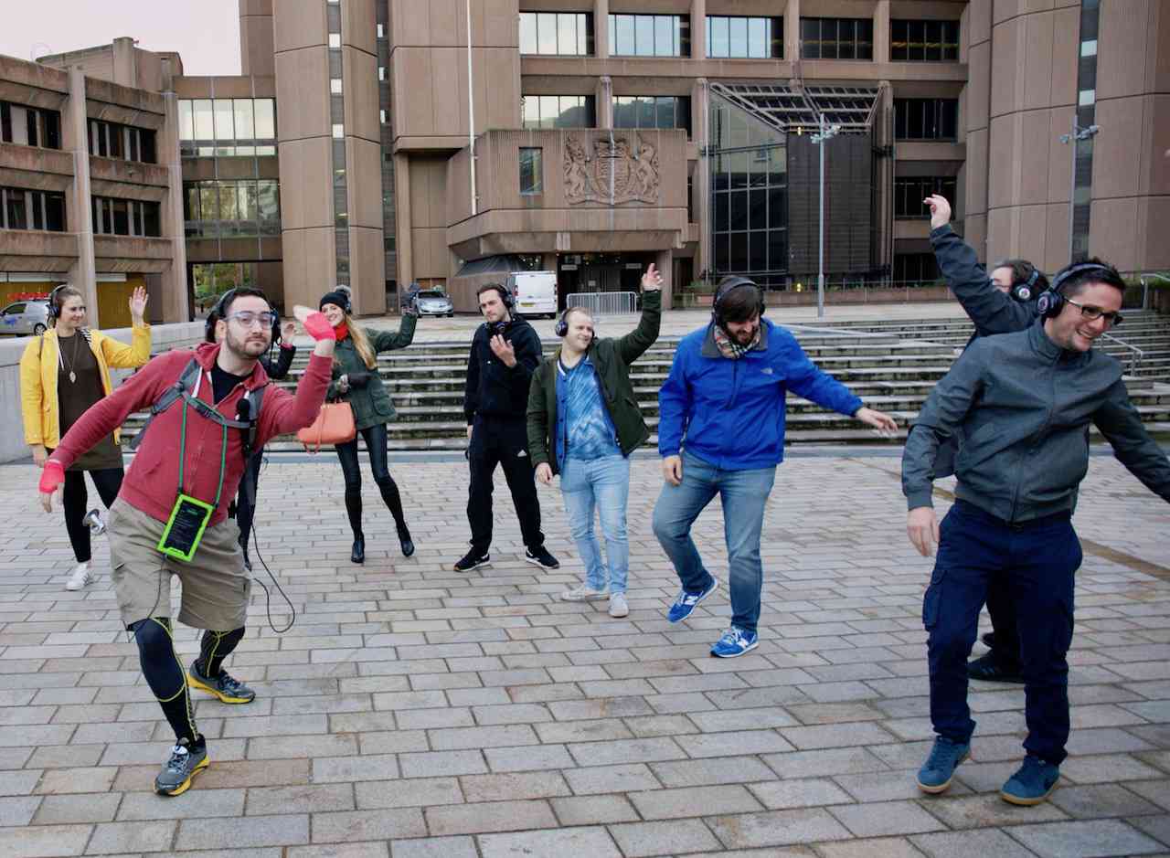 Alan teaching us some classic dance moves at Derby Square