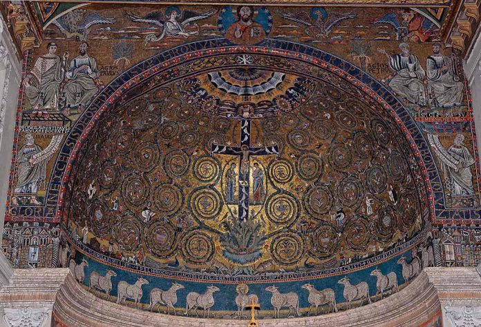 Apsis mosaic in the Basilica of San Clemente Rome