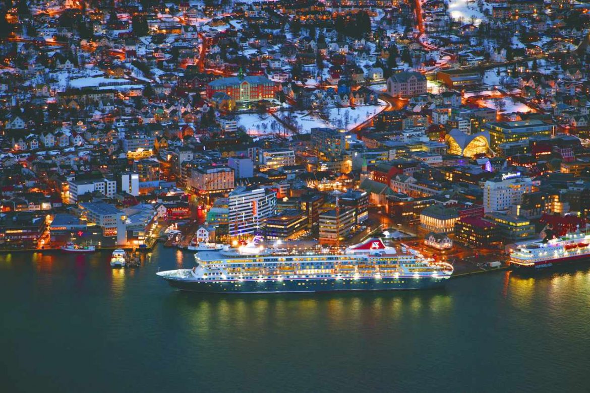 Balmoral in Tromso at night, Norway