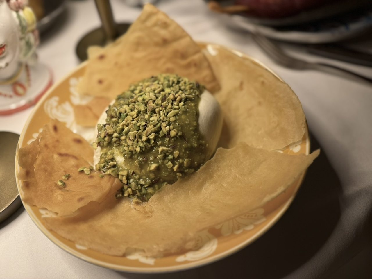 Burrata al Pistacchio - a generous ball of 250g Burrata at Jacuzzi Restaurant