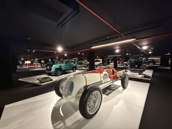 Vintage cars on display