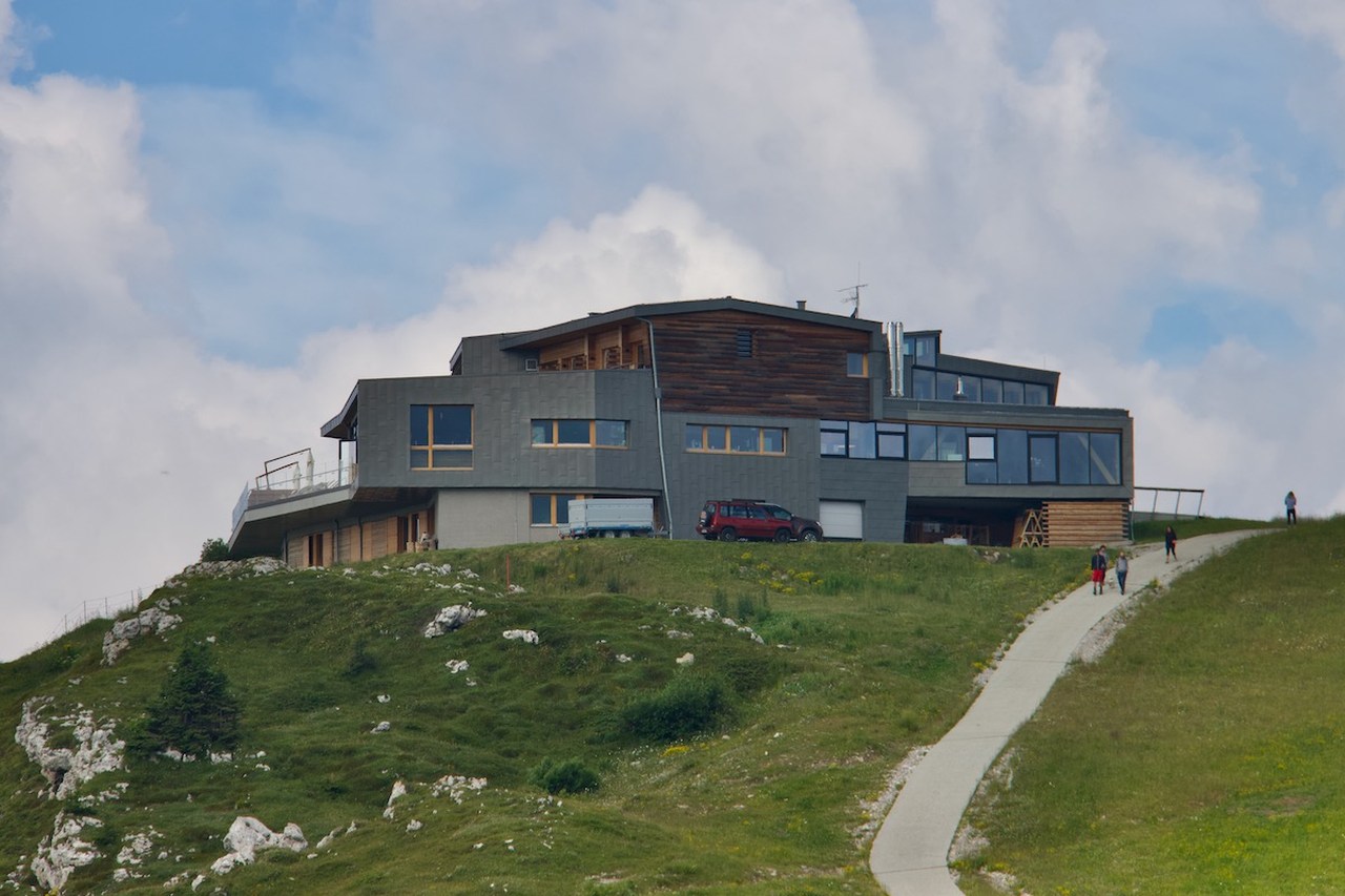 Chalet Fiat at the top of Spinale in Madonna di Campiglio, Italy