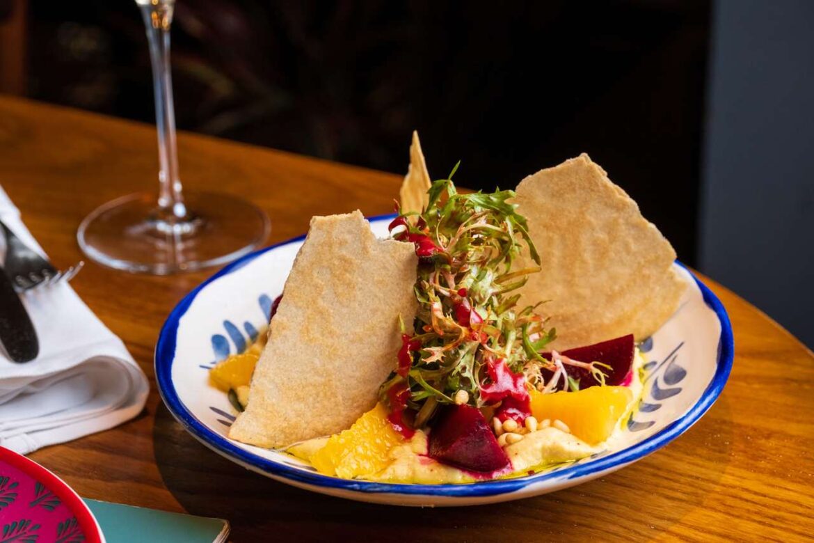 Hummus, Beetroot & Orange Salad Colonel Saab Restaurant