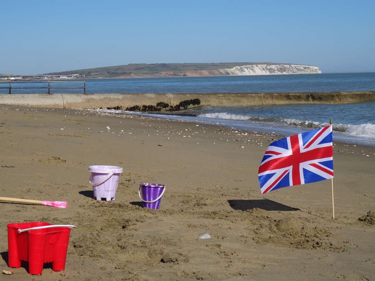 Children's toys on Shanklin Beach, Isle of Wight