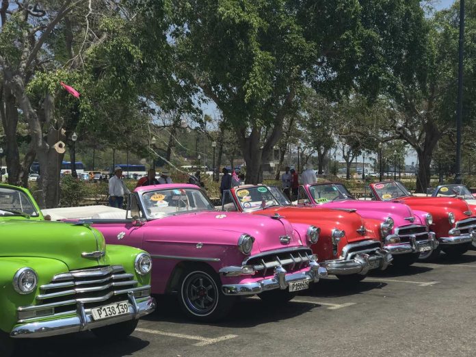 Colourful vintage cars