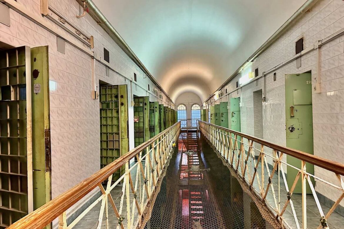 Corridor of Cells in Lukiškės Prison, Vilnius in Lithuania Corridor of cells ink Lukiskes Prison, Vilnius, Lithuania
