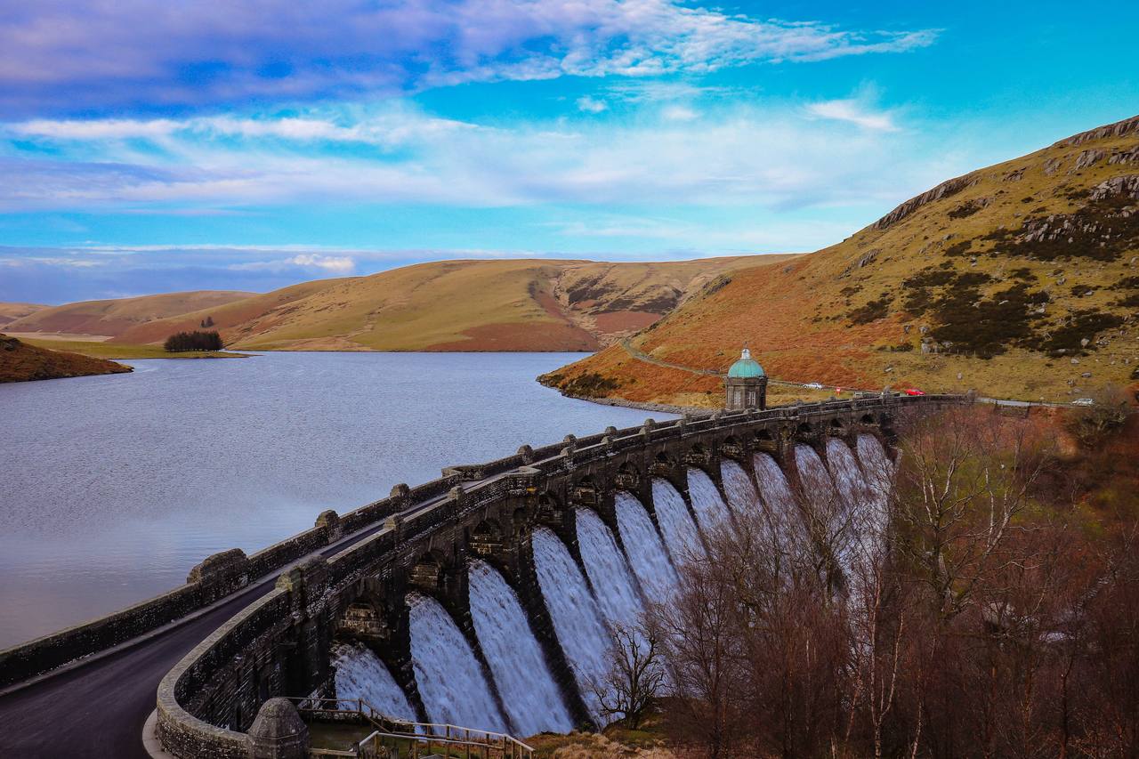 spectacular dams and reservoirs of the Elan and Claerwen Valleys