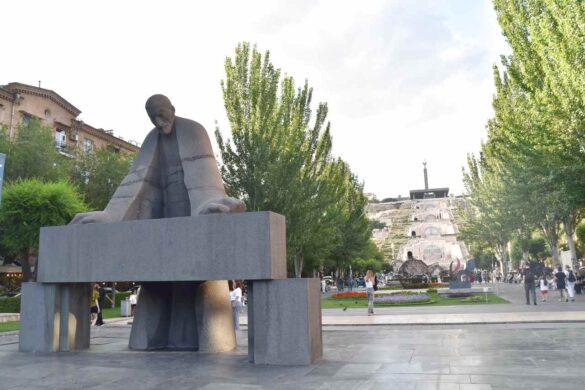basalt statue of Alexander Spendiaryan, Armenia’s celebrated composer,