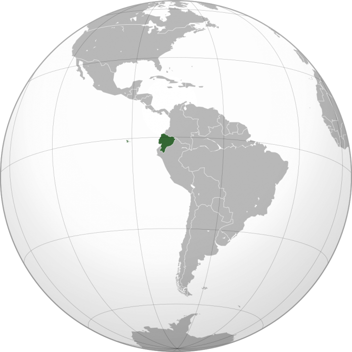 Ecuador on the world map Ecuador on the world map