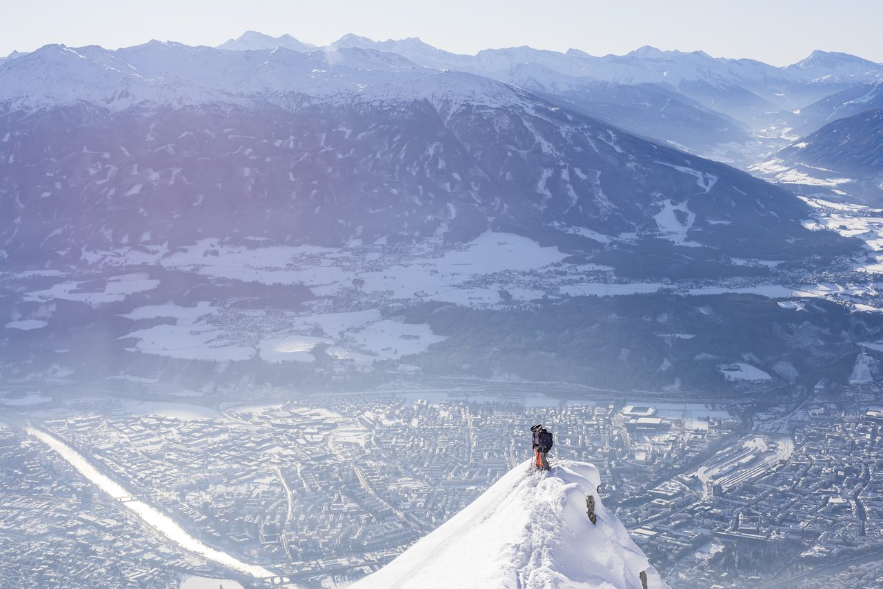 Freeride Skiing at Nordkette above Innsbruck