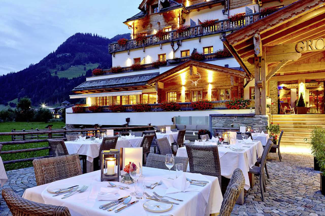 Grossarler Hof, al fresco dining - evening, Summer