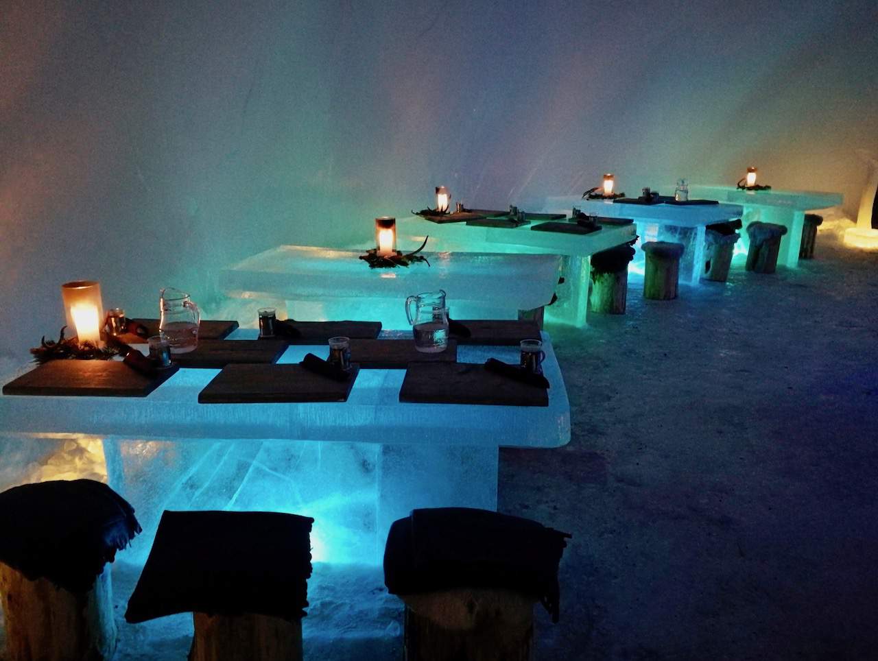 Eat off frozen tables at the Ice Bar and Restaurant 