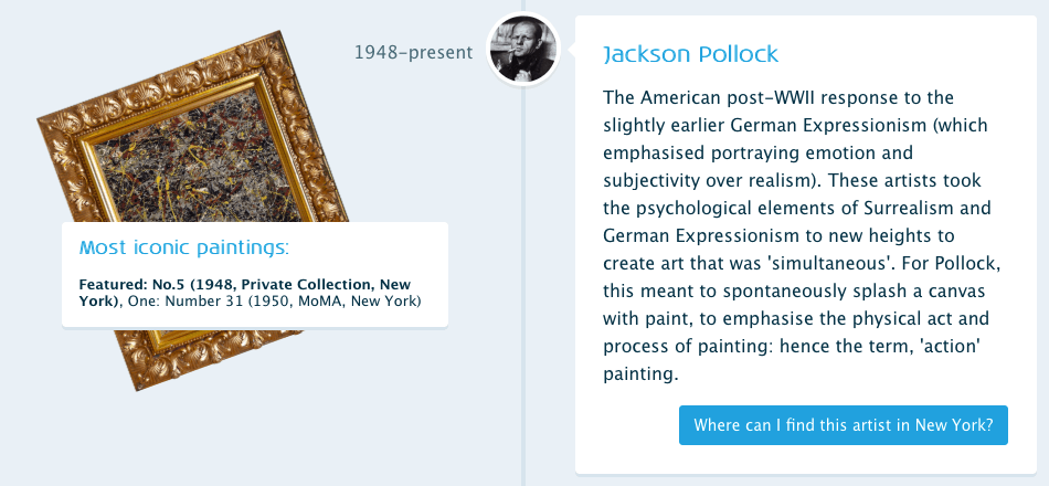 Jackson Pollock - History of art in New York