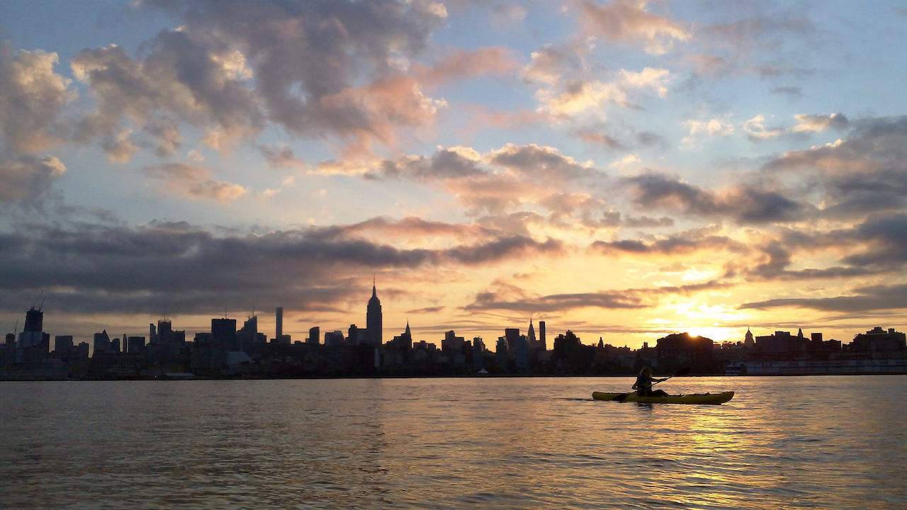 Kayaking on the Hudson River in New York