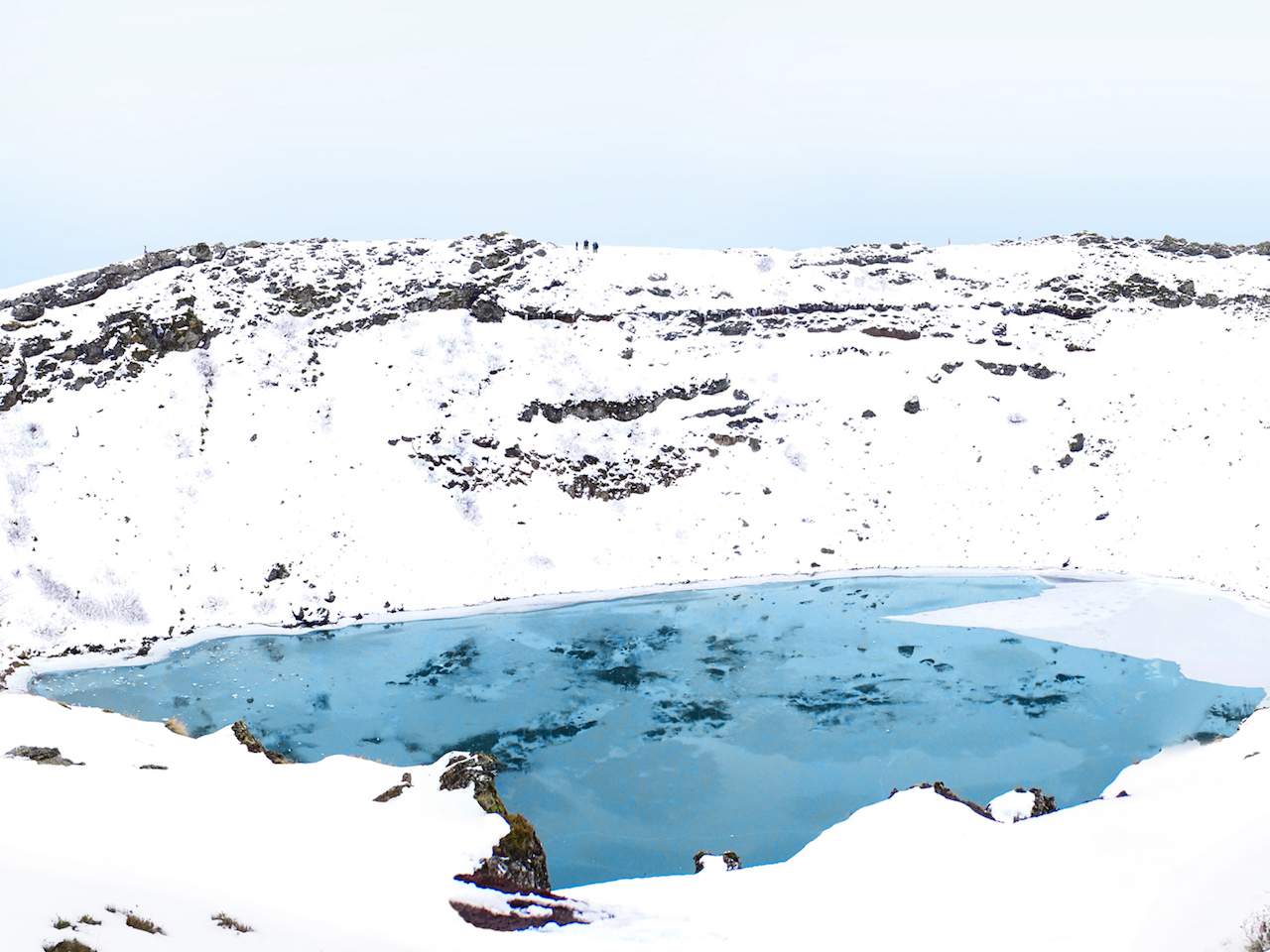 Kerid Volcano in winter