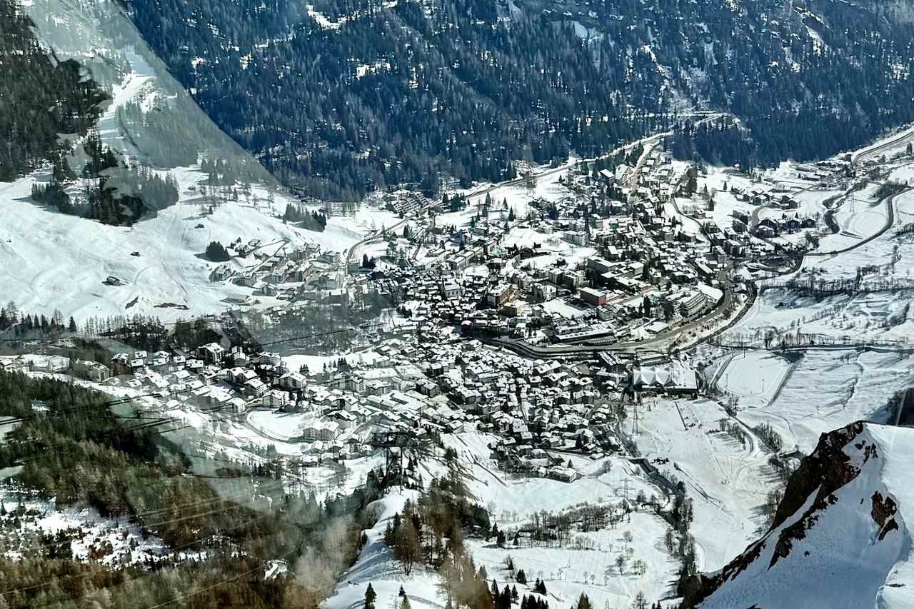 Leukerbad from Gemmi Ski Area