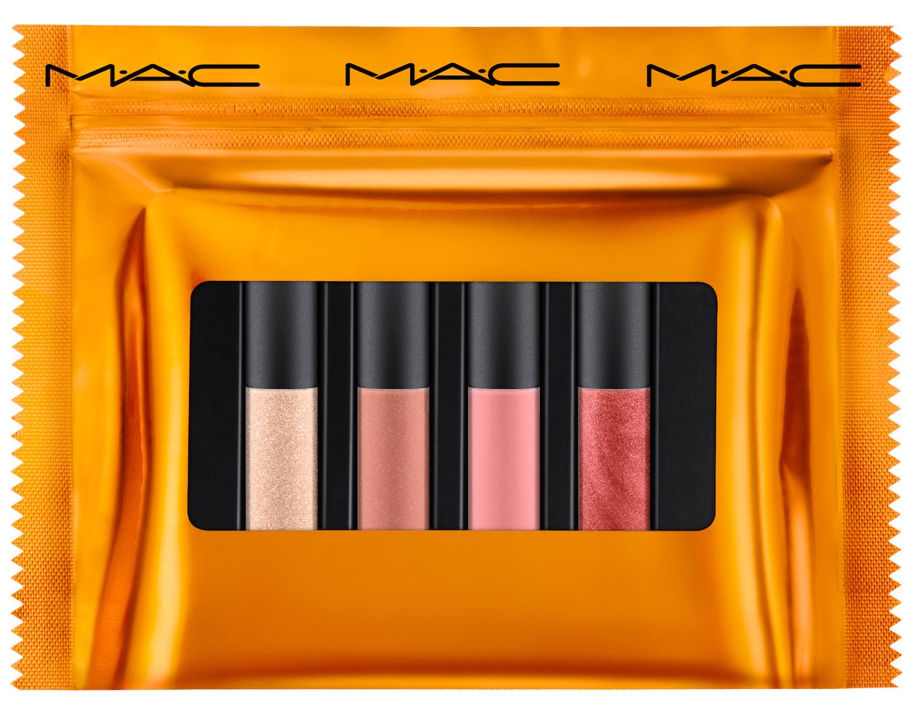 MAC Shiny Pretty Things Party Favors Mini Lip Glosses Nude Kit Bag