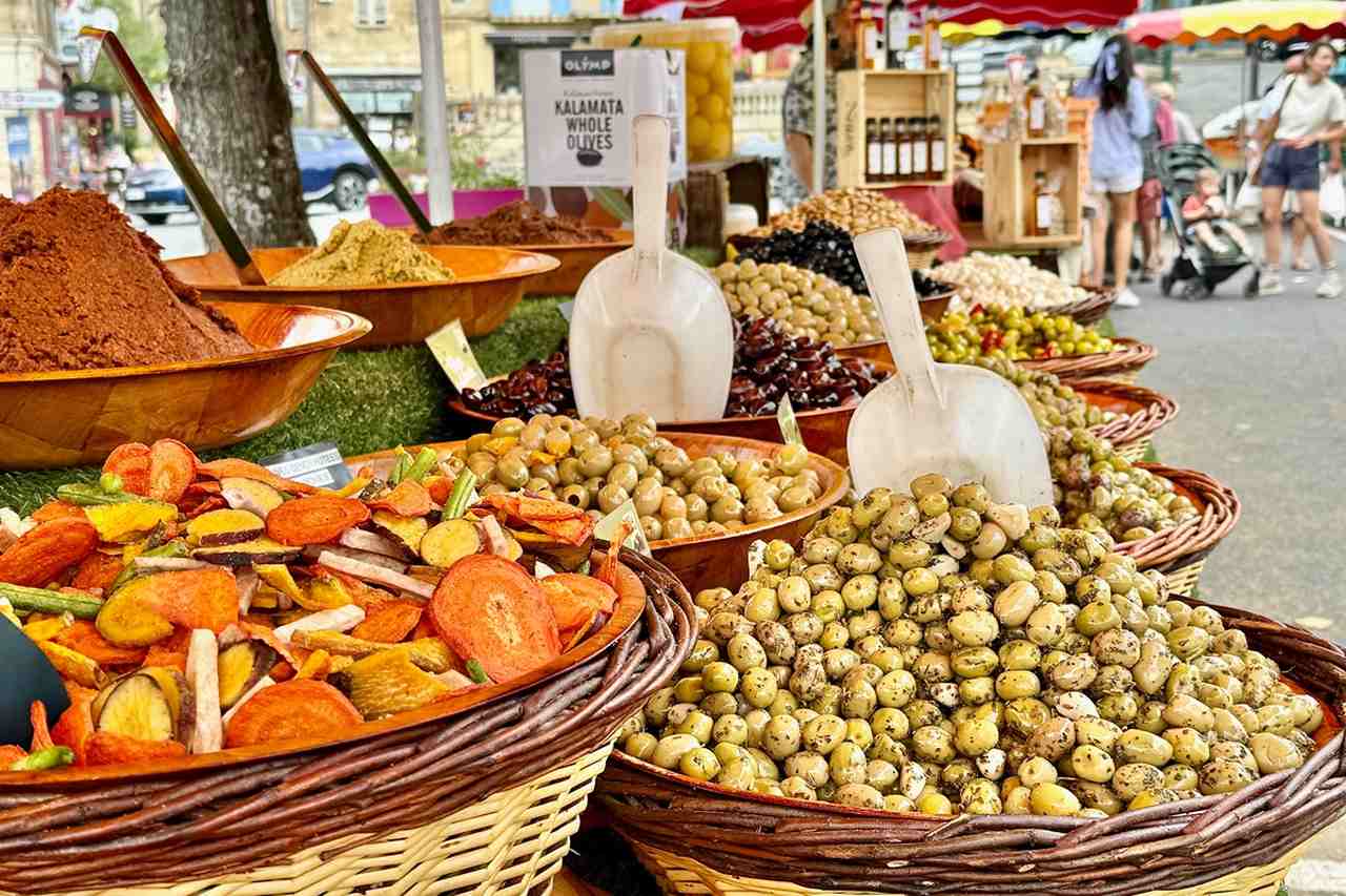 Market in Le Bugue, the Dordogne