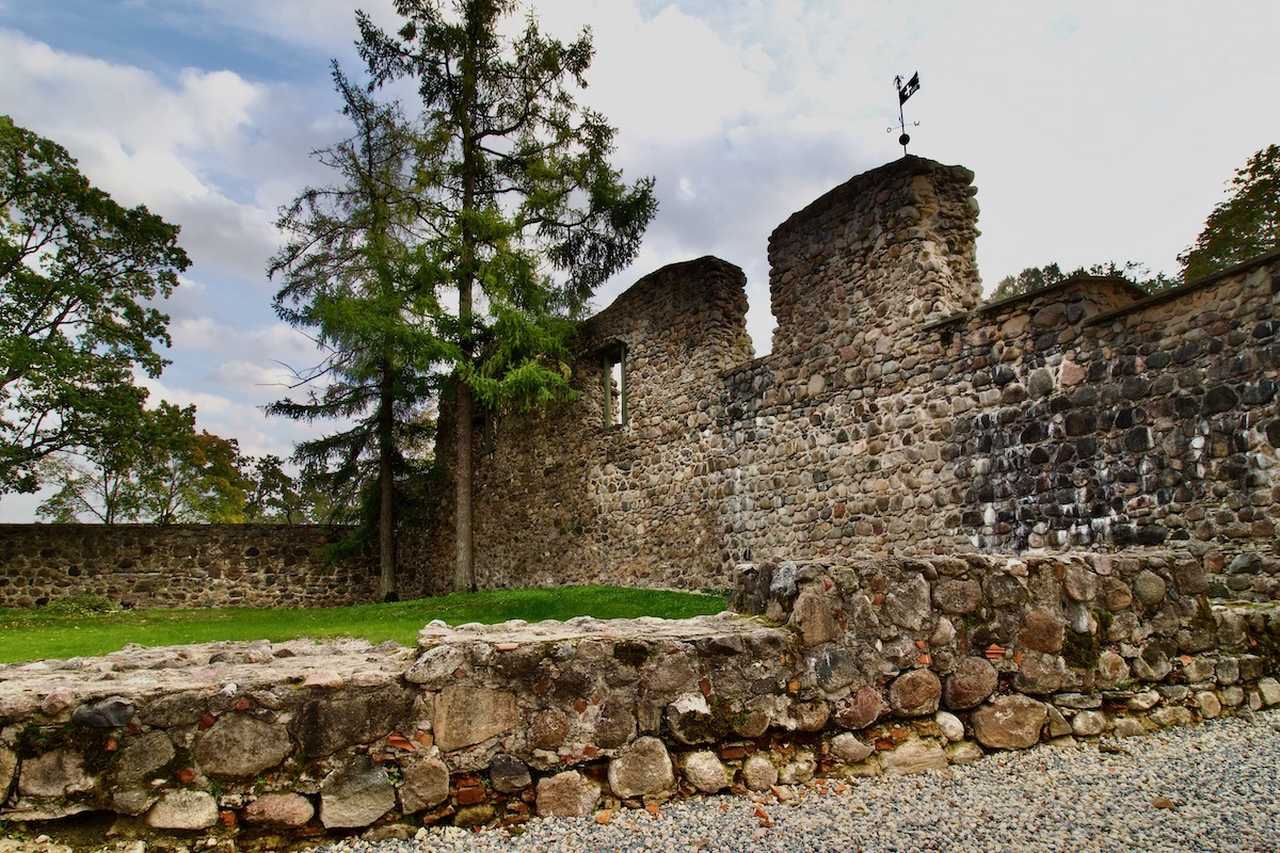 Old Livonian Castle Ruins in Valmiera, Vidzeme in Latvia