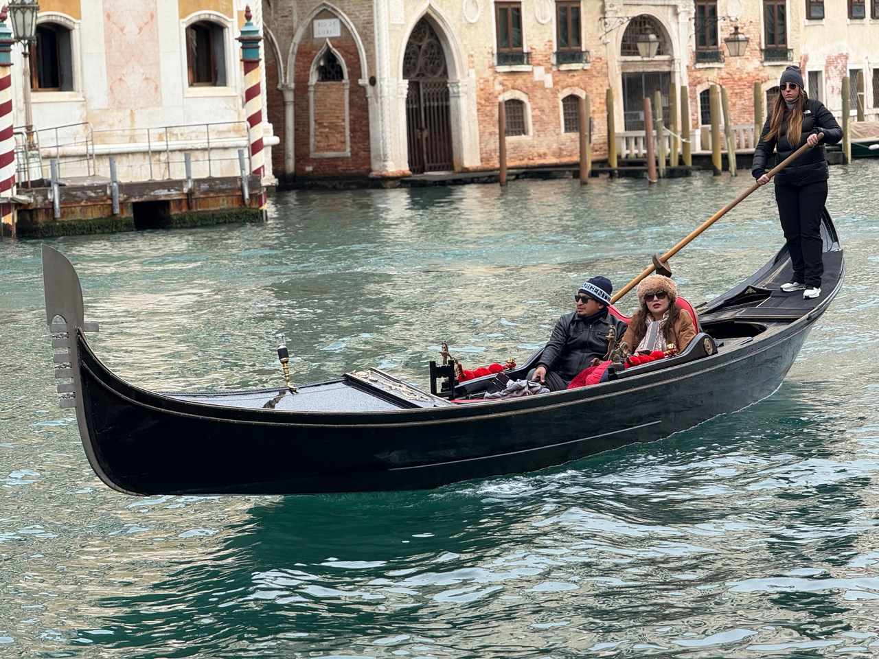 One of 15 female gondoliers