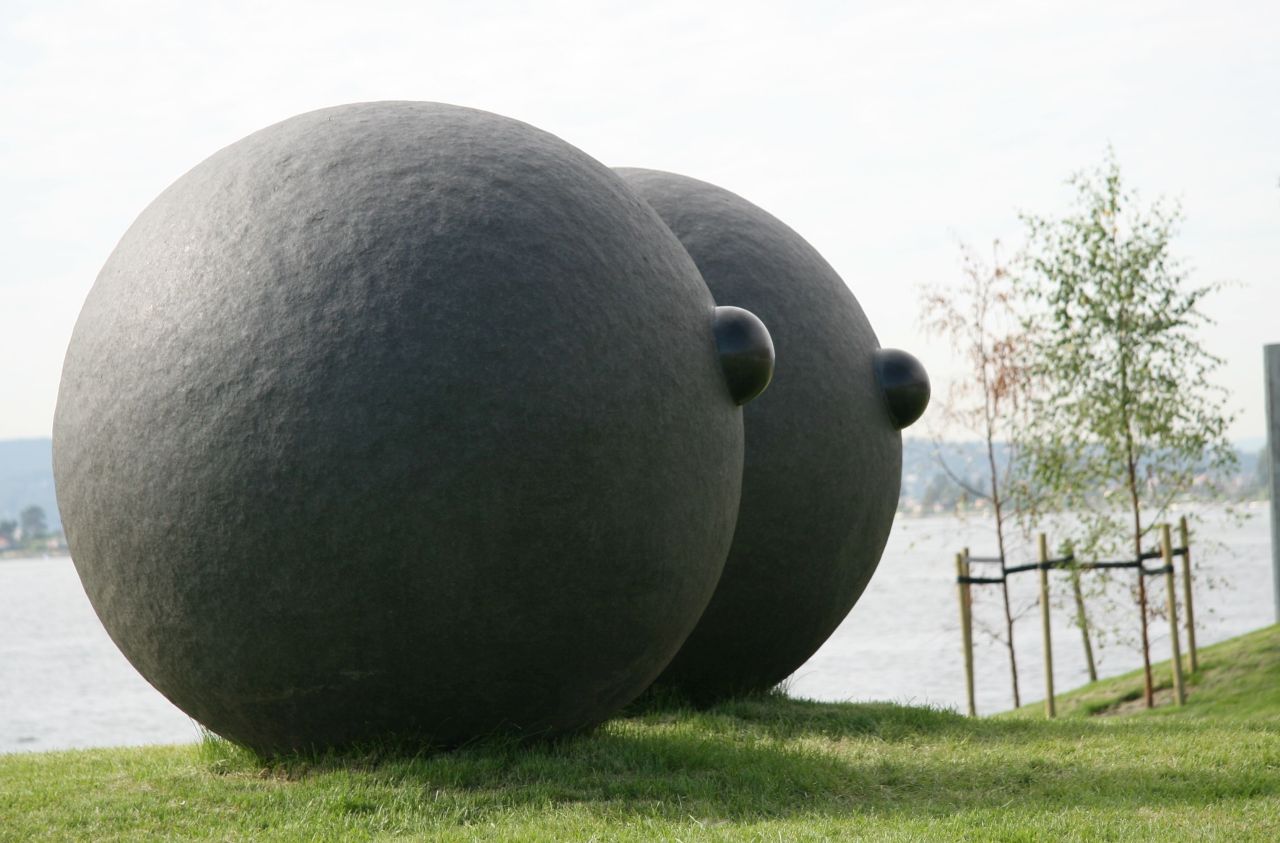 Eyes by Louise Bourgeois sculpture in Tjuvholmen, Oslo, Norway