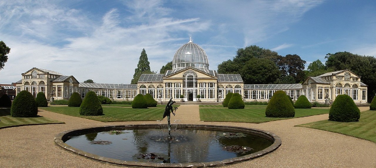 Panorama of The Great Conservatory and Fountain at Syon House By Maxwell Hamilton