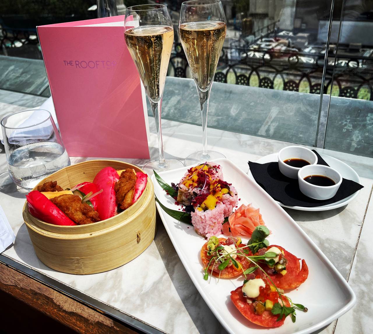 A Rooftop Brunch with a Blushful Ambience at Trafalgar Hotel in London