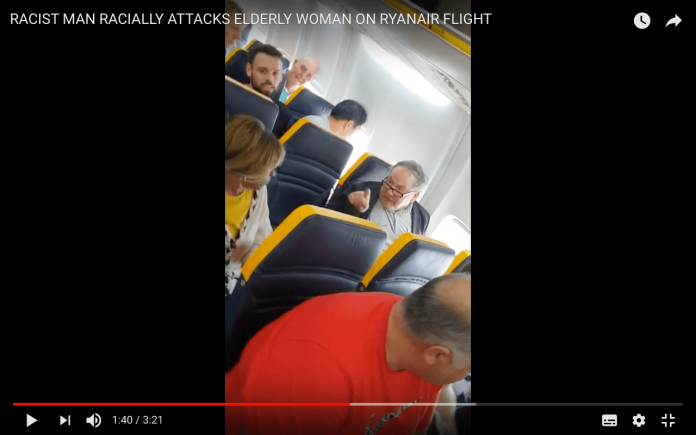 Racist attack on elderly black woman on Ryanair Racist attack on elderly black woman on Ryanair