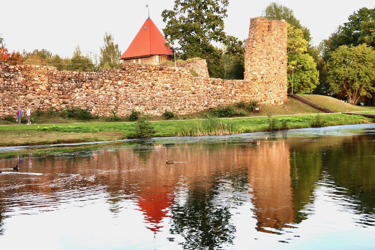 Ruins of the Livonian Order Castle in Alūksne, Vidzeme in Latvia