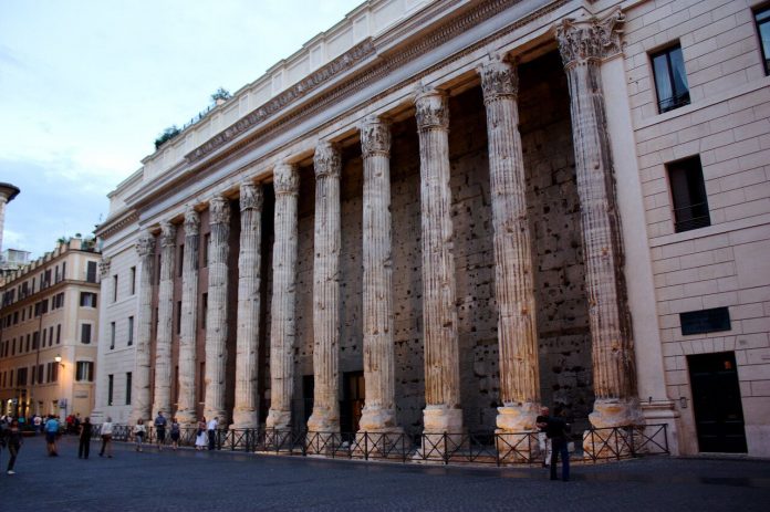 Ruins of the Temple of Hadrian Rome