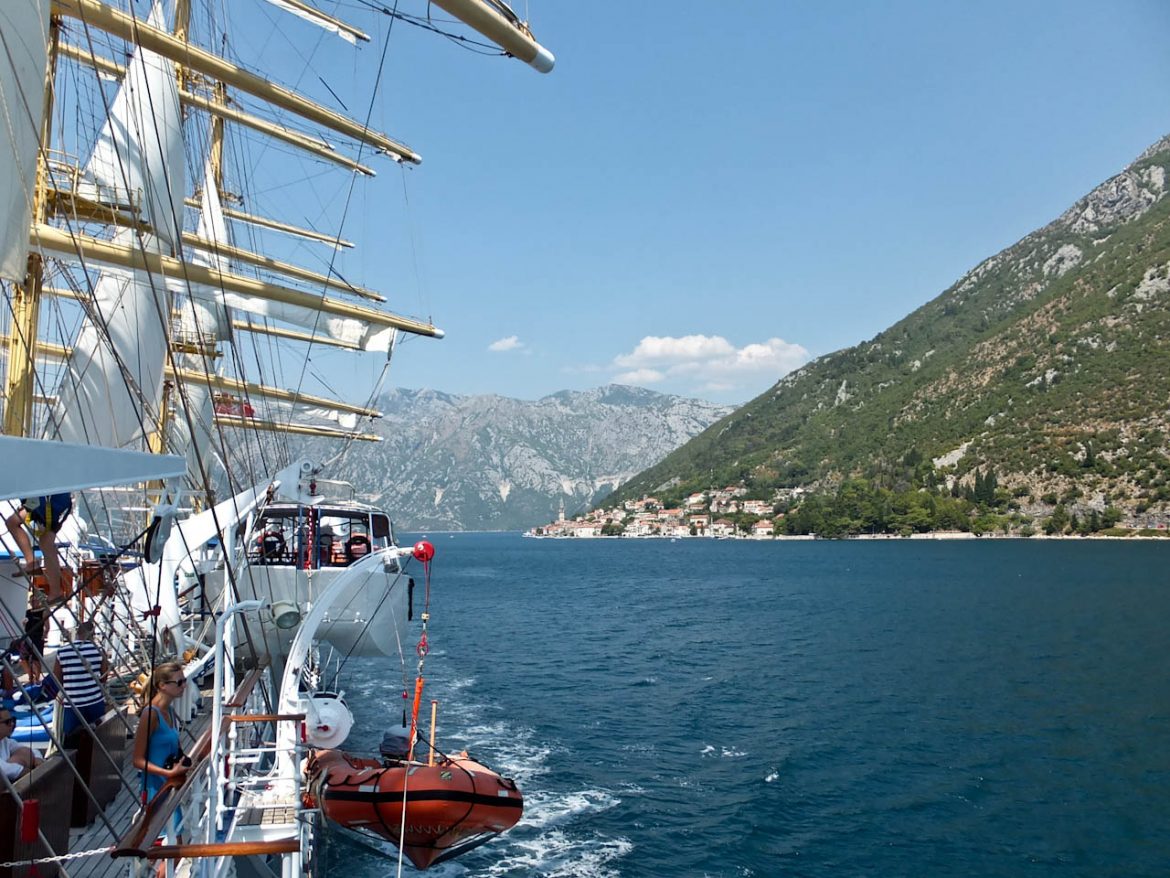 Sailing into Kotor Bay