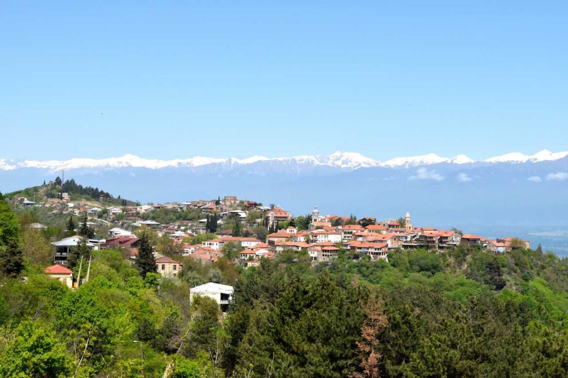 Sighnaghi and the Caucasus Mountains Sighnaghi and the Caucasus Mountains