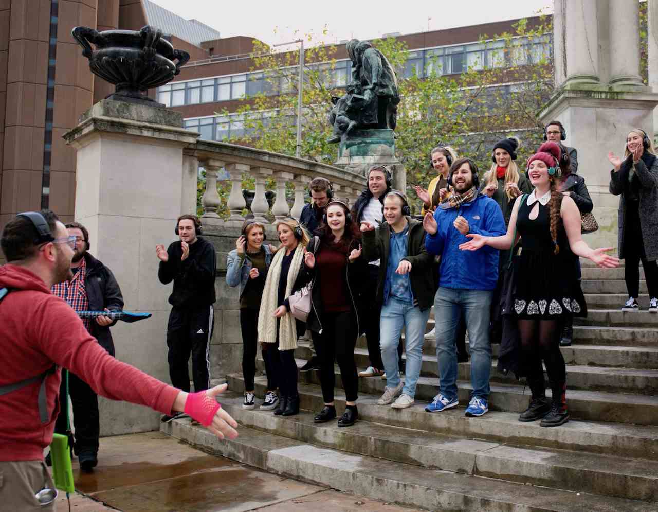 Singing Bohemian Rhapsody outside Liverpool Law Courts