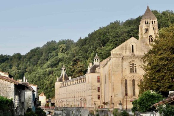 The Abbey and its Bell Tower in Brantôme-en-Périgord, the Dordogne The Abbey and its Bell Tower in Brantôme-en-Périgord, the Dordogne