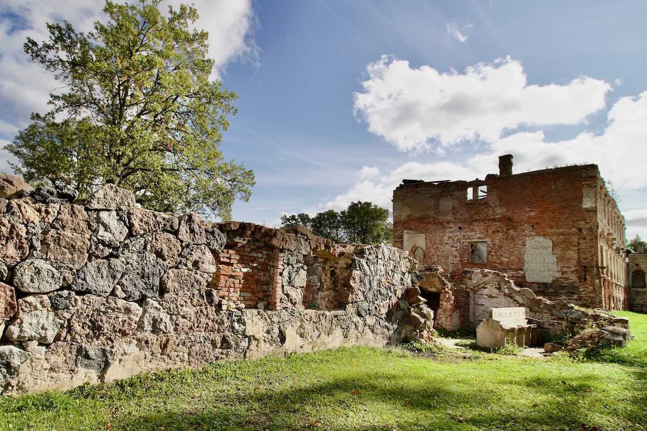The Ruins of the White Castle in Pils Park, Gulbene in Latvia