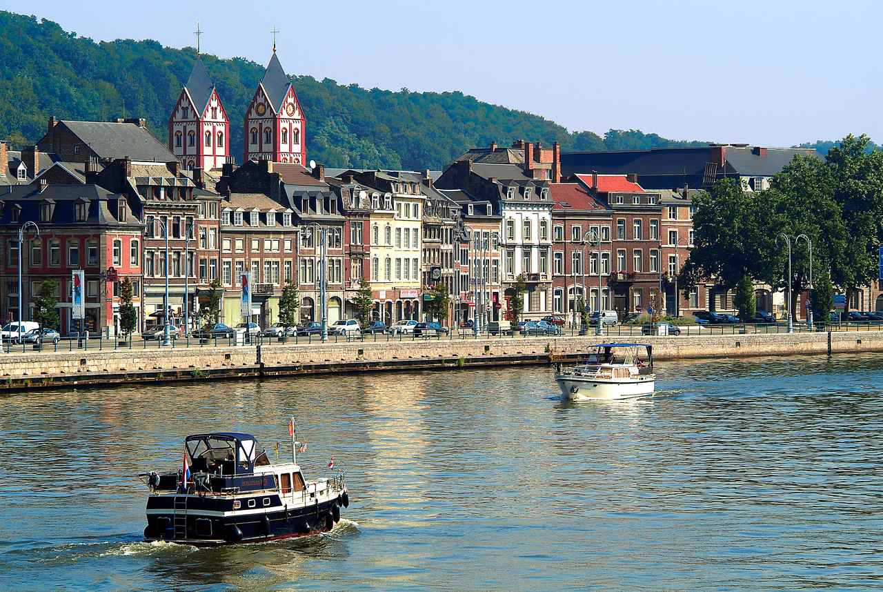 The beautiful buildings-which run along the river in Liège c.of-Marc-Verpoorten-Liege-