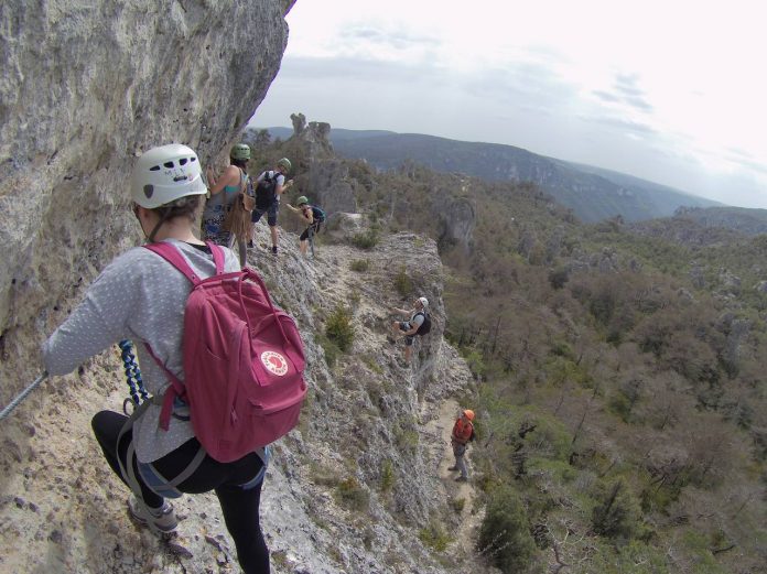 Via Ferrata in Montpellier-le-Vieux Via Ferrata in Montpellier-le-Vieux, Aveyron, France