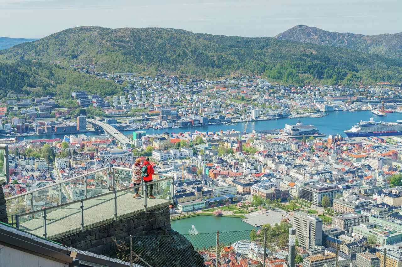 View over Bergen from the funicular 