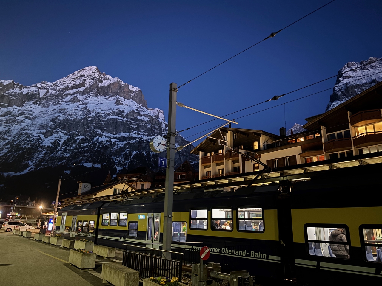 The night train in the mountains at Grindelwald