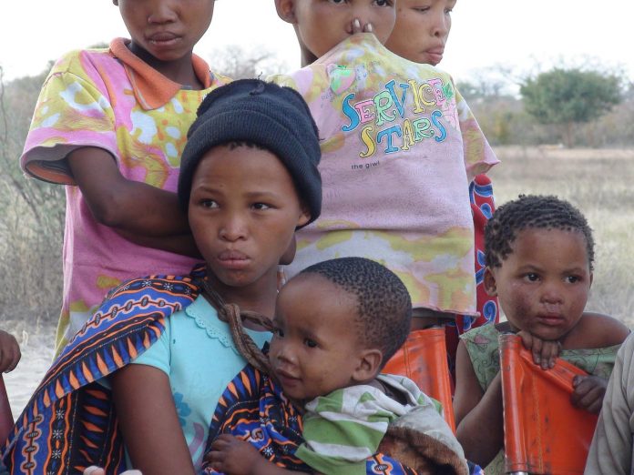 Botswana woman and children Botswana woman and children